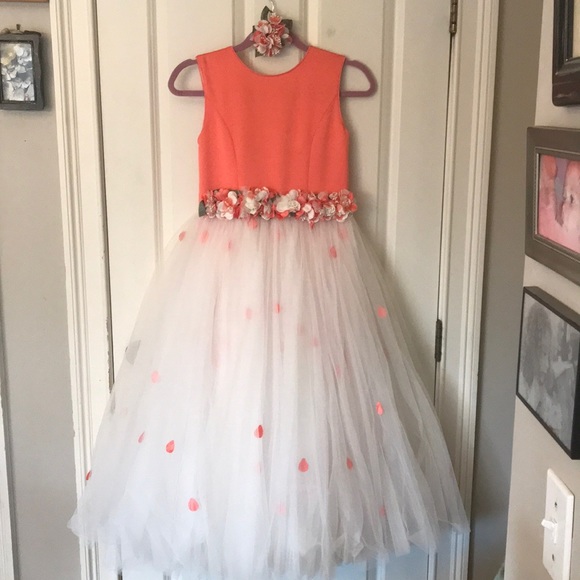 salmon flower girl dresses